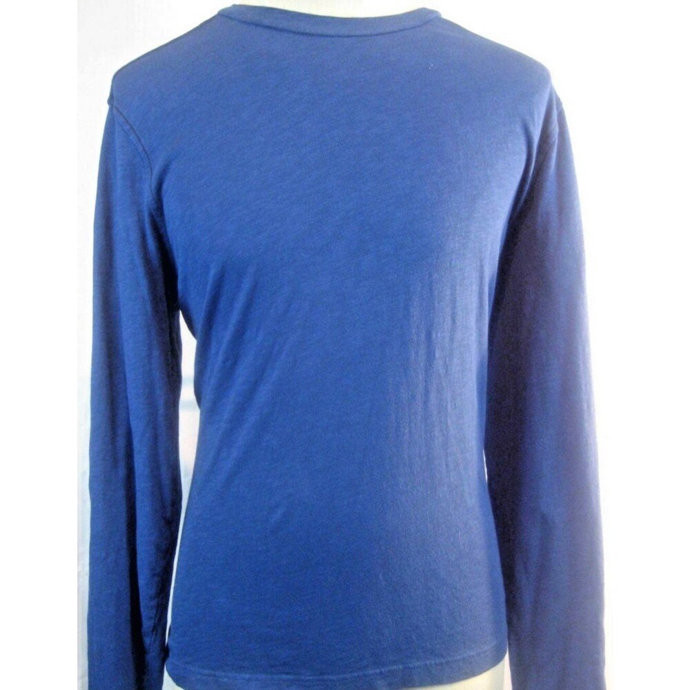 Mens Islander  Blue Cotton LS  Crew Neck T-Shirt  sz L